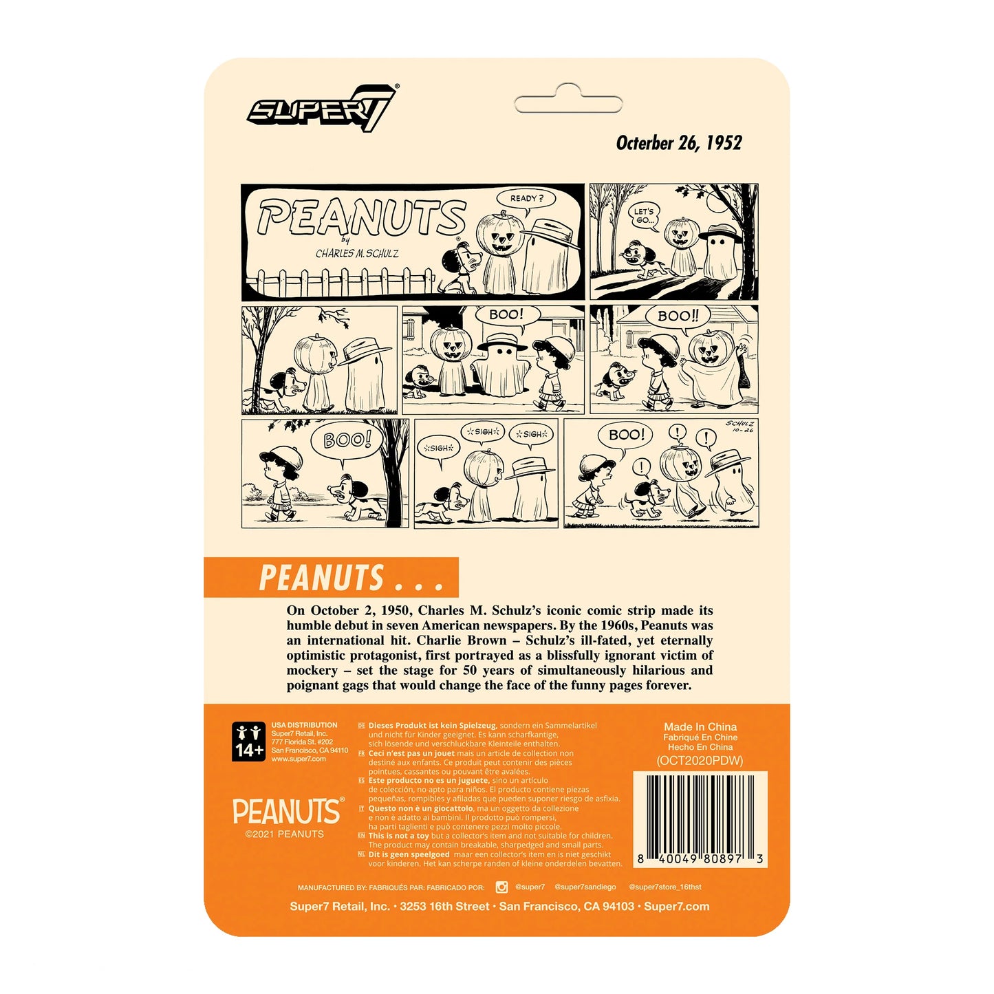 3.75” Peanuts Snoopy with Halloween Mask